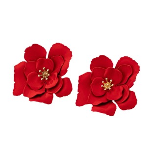 A pair of fashionable flower earrings European and American ins style personality temperament earrings fashion design earrings