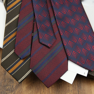 8CM Hand Tie Tie Men's Dress Business Suit Wedding Cashew Striped wine red brown Groom Tie