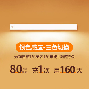 LED cabinet lights with rechargeable human body induction kitchen lighting wardrobe wine cabinet light bar magnetic wireless self-adhesive