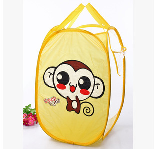 Wholesale mesh printing dirty clothes basket folding storage basket breathable deodorant cartoon laundry basket dirty clothes storage basket