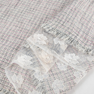 Modern Lace Composite Small Fragrance Fabric Source Manufacturer 680g Autumn and Winter Warm Outwear Vest Dress Fabric