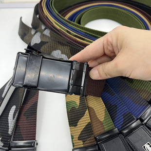 New fashion young and middle-aged men's canvas belt Crow automatic buckle wear-resistant belt all-match pants bag factory direct sales
