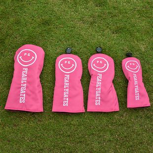 Golf Club Cover Japanese and Korean Pg Smiley Face Wood Club Cover No. 1 Fairway Wood Chicken Leg Ball Head Cap Cover Protective Cover