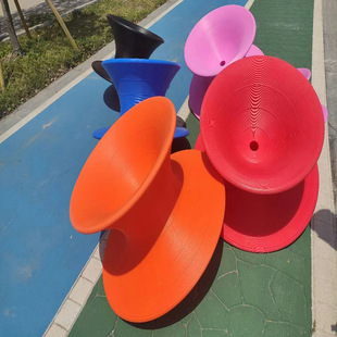 Children's Cartoon Top Swivel Chair Shopping Mall 360-degree Swivel Top Chair Tumbler Piglet Petal Rotary Rocking Chair