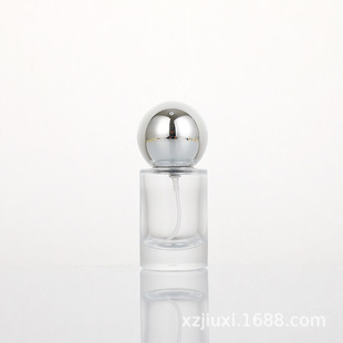 Factory wholesale 15ml glass perfume bottle portable round ball cap cosmetic lotion bottle press spray sub-bottling