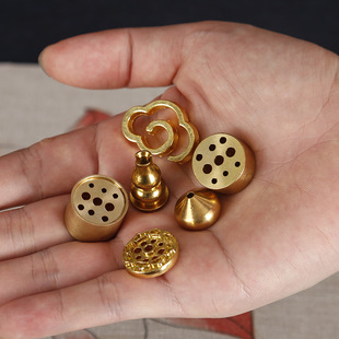 Alloy incense rack agilawum line incense base Lotus line incense socket tray incense burner copper gourd lying incense holder