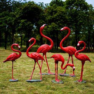 Garden Courtyard Simulation Flamingo Ornaments Outdoor Landscape Wedding Props Decoration Glass Fiber Reinforced Plastic Animal Sculpture