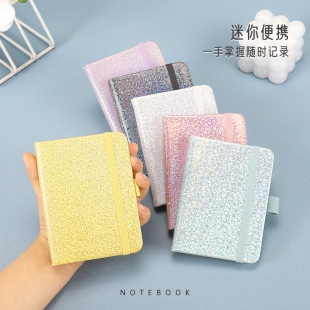 A5 notebook custom colorful laser diary wholesale A7 portable hand ledger strap notepad notebook
