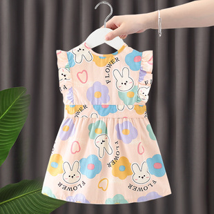 Baby's Pure Cotton Anti-Dirty Overalls Skirt Women's Waterproof Anti-Stain Dinner Pocket Can Wear Princess Skirt Bib Children's Summer