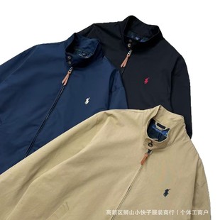 Cross-border 25 Spring and Autumn New RL Ruff Pony Embroidered Old Cadre Jacket Coat Old Qian Feng Couple Men and Women Same