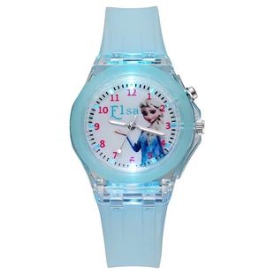 Новые светящиеся Детские часы мультяшные Frozen стрелки кварцевые часы мужские и студентки пластиковые часы