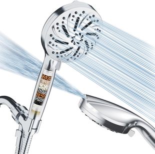 Amazon 8+2 function handheld shower with filter detachable handle back spray gun water Foreign trade shower wholesale