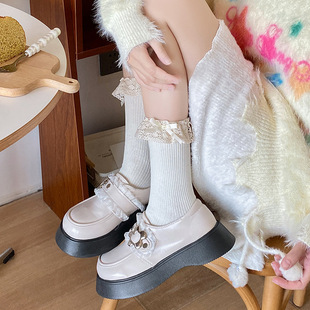 Lolita lace socks children ballet wind sweet lace tube socks spring and autumn Lolita bow pile socks