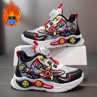 Children's sneaker Thickened Boys Torre Shoes Winter New Warm Cotton Shoes Cartoon Soft Sole Boys Casual Shoes