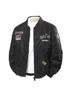 Autumn and Winter New Embroidered American Air Force Aviator Jacket Men's Standing Collar Baseball Suit plus size Trendy Brand Work Jacket