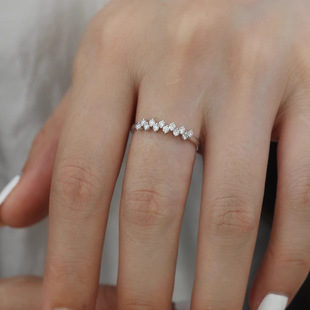 Red Elk S925 Sterling Silver Gapsophila Exquisite Zircon Ring Women's European and American Fashion Luxury Shining Round Ring