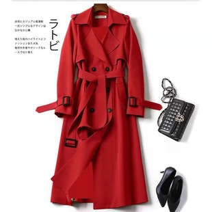 Windbreaker Women's Mid-length 2024 Spring and Autumn New Korean Style Petite Popular British-style Over-the-knee Coat