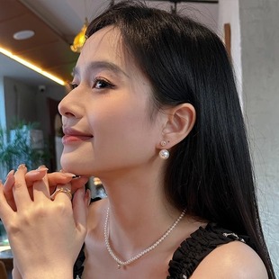 Bee Mother Chenghuan Yang Zi Same-style Shijia Rice Beads Diamond Sugar Pendant Pearl Necklace Clavicle Chain Women