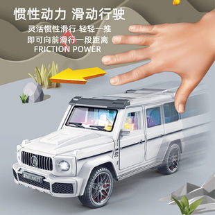 Children's inertia car toy light music off-road vehicle manual door opening model kindergarten gift cross-border direct supply