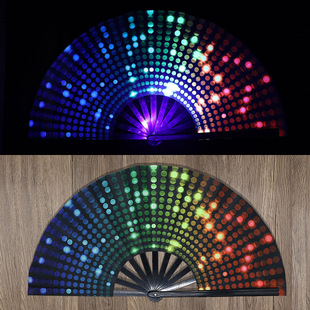 in stock Cross-border Explosions Kung Fu Fan Dance Props Can Set Music Festival Carnival Fan Foreign Trade Source Factory Direct Supply