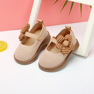 Children's Flying Knitting Casual Shoes Spring and Autumn Baby Shoes Baby Girl's Korean Princess Shoes Little Flower Girl's Shoes Toddler Shoes