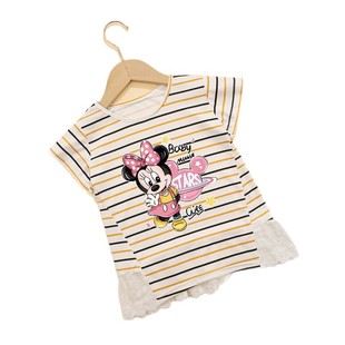 Girls 2025 Short Skirt Super Fairy Kidsren's Clothing Kidsren's Short-Sleeved T-Shirt Skirt Top Cartoon Mouse Clothes Girls Summer Clothes