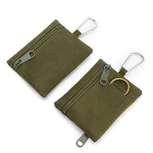Casual Camping Hiking Fishing Coin Storage Zipper Card Holder Key Headphone Bag, Outdoor Tactics Can Be Hung