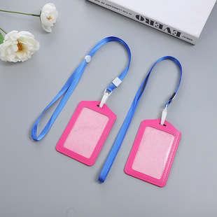 Factory Direct supply plastic transparent card holder student with lanyard card holder wholesale two yuan store supply