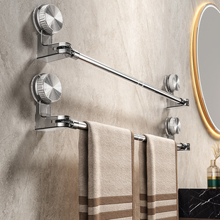 Suction Cup Towel Rack Toilet Non-perforated Bathroom Telescopic Towel Rack Toilet Bath Towel Storage Rack