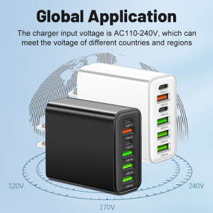 3.1A Многоинтерфейсный мобильный телефон зарядное устройство 2Type-c PD 4USB зарядная головка для путешествий через границу оптом