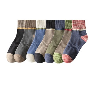 Zhuji socks men's tube socks moisture wicking spring and autumn cotton color matching socks sports autumn and winter ins tide