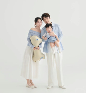 Photo Studio New Family Photo Theme Clothing Chinese Style Casual Simple Parent-Child Family Dress Photography Photo suit
