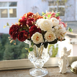 Romantic French hydrangea peony rose artificial bouquet hibiscus rose home decoration dining table decoration wedding flower