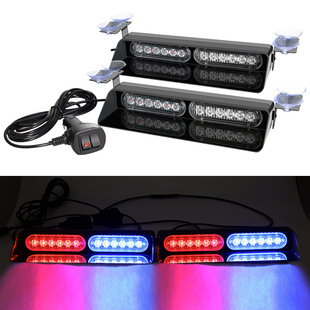 One-to-two 12led instrument windshield safety flash truck emergency flash warning light with suction cup