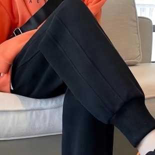 Sweat Pants Men's Winter fleece-lined Loose Straight Drawstring Wide Leg Pants Casual Sports Pants Men's Leg Casual Pants Customized