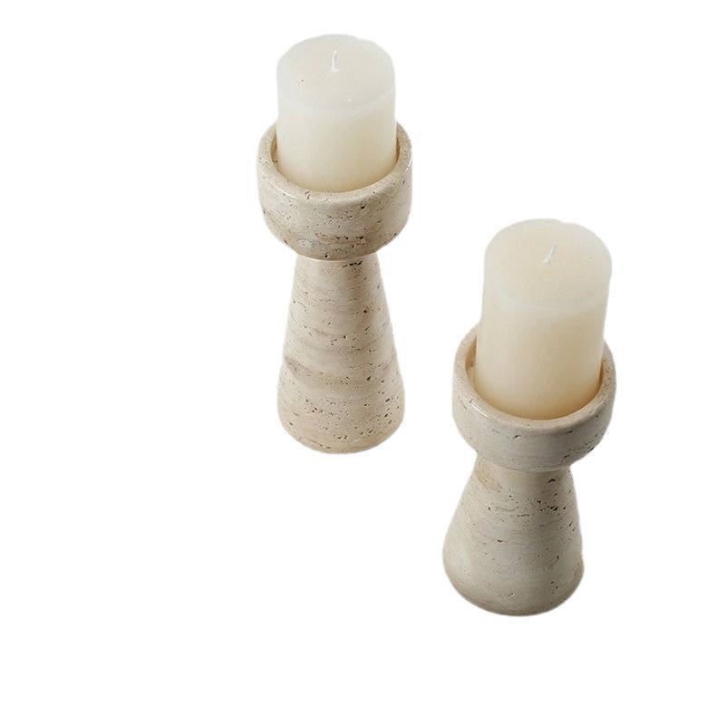 Modern creative simple natural cave stone Candlestick decoration for model room, TV cabinet, coffee table, dining table, living room, soft decoration