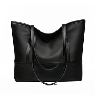 Solid Color Oxford Cloth Large Capacity Tote Bag Fashion Contrast Color Classic All-match Shoulder Bag Korean Style Casual Student Class