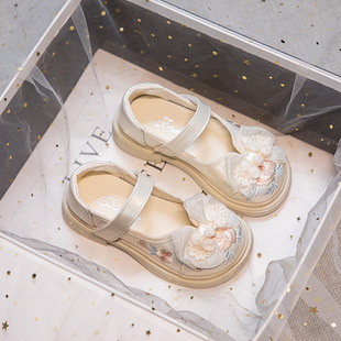 Girls' Han Dynasty Shoes, Kidsren's Horse-faced Skirt Flats, Spring & Fall Soft-soled National Style Shoes, Small Leather Shoes, Ancient Style Kidsren's Shoes, Embroidered Shoes