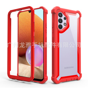 High permeability acrylic anti-fall mobile phone case for Samsung A32 4G transparent three-proof space Shell Factory spot