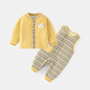 Baby 60g Thin Cotton suit Baby Cotton Clothes Cotton Pants Cotton Thickened Autumn and Winter Home Clothes Underwear Split Clothes