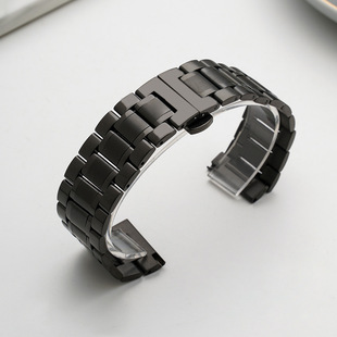 Suitable for Apple iwatch five beads famous stainless steel strap solid steel strap watch chain substitute Apple Huawei strap