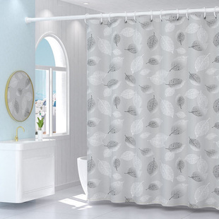 Shower Curtain Partition Curtain Shower Curtain Fabric Shower Curtain Rod suit Bath Door Curtain Curtain Toilet Waterproof Mildew-proof Hole-free