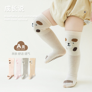 Baby stockings thin loose mouth boneless baby Summer children cute cartoon mesh over the knee anti-mosquito floor socks