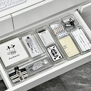 Drawer Divider Built-in Storage Box Desk Stationery Acrylic Transparent Desktop Cosmetic Sundries Finishing Storage Box