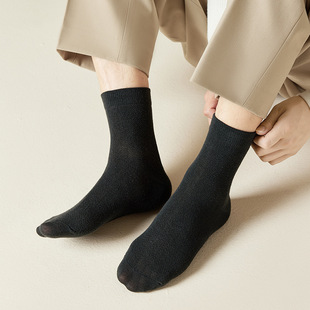Socks men's mid-calf length socks autumn stockings ins tide sports socks solid color all-match cotton socks men's simple business men's socks