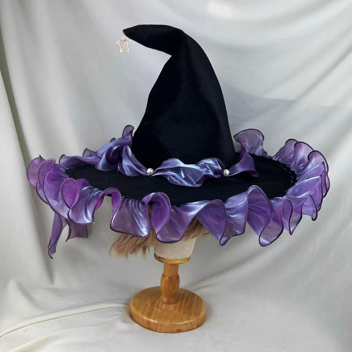Halloween Lace Witch Hat Prom Party Cosplay New Lolita Magic Hat Costume Hair Accessory Wizard Hat