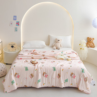 New Type a Cartoon Knitted Cotton Soybean Quilt Core Summer Quilt Children's Air Conditioning Quilt Summer Cool Quilt Machine Washable Thin Quilt