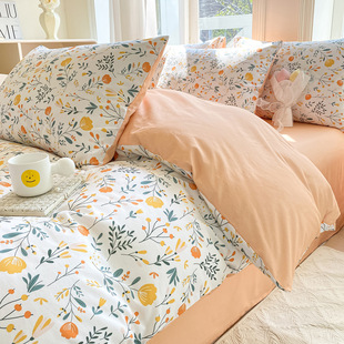 Water Star Home Textiles Хлопок набор из четырех частей Печать четырех сезонов свежая мать и ребенок хлопок набор из четырех частей