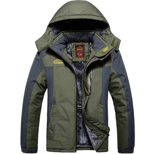 Winter Charge Clothes Men's fleece-lined Thickened Outdoor Cotton-padded Clothes Windproof Warm-keeping Waterproof Cold-proof plus size Mountaineering Suit Jacket