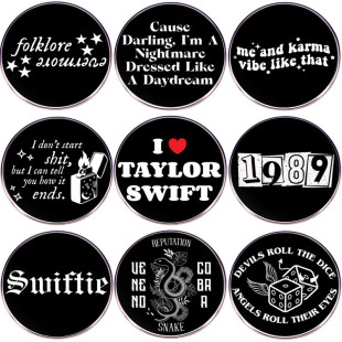 Mildew Taylor Swift brooch music album lyrics REP RED pin badge metal alloy badge